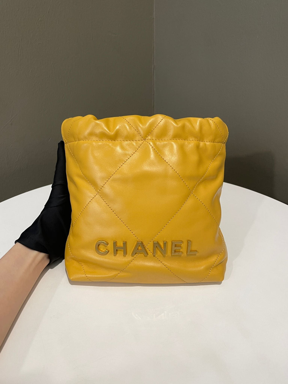 Chanel 23A Mini 22 Jaune Calfskin