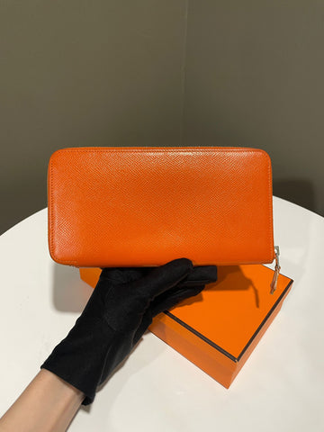Hermes Silk In Long Wallet Orange Epsom