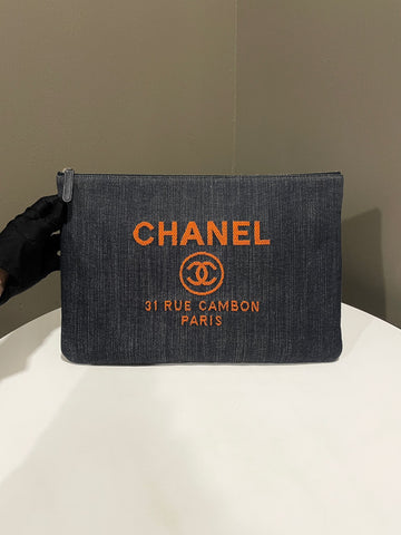 Chanel Deauville Ocase Blue Orange Denim