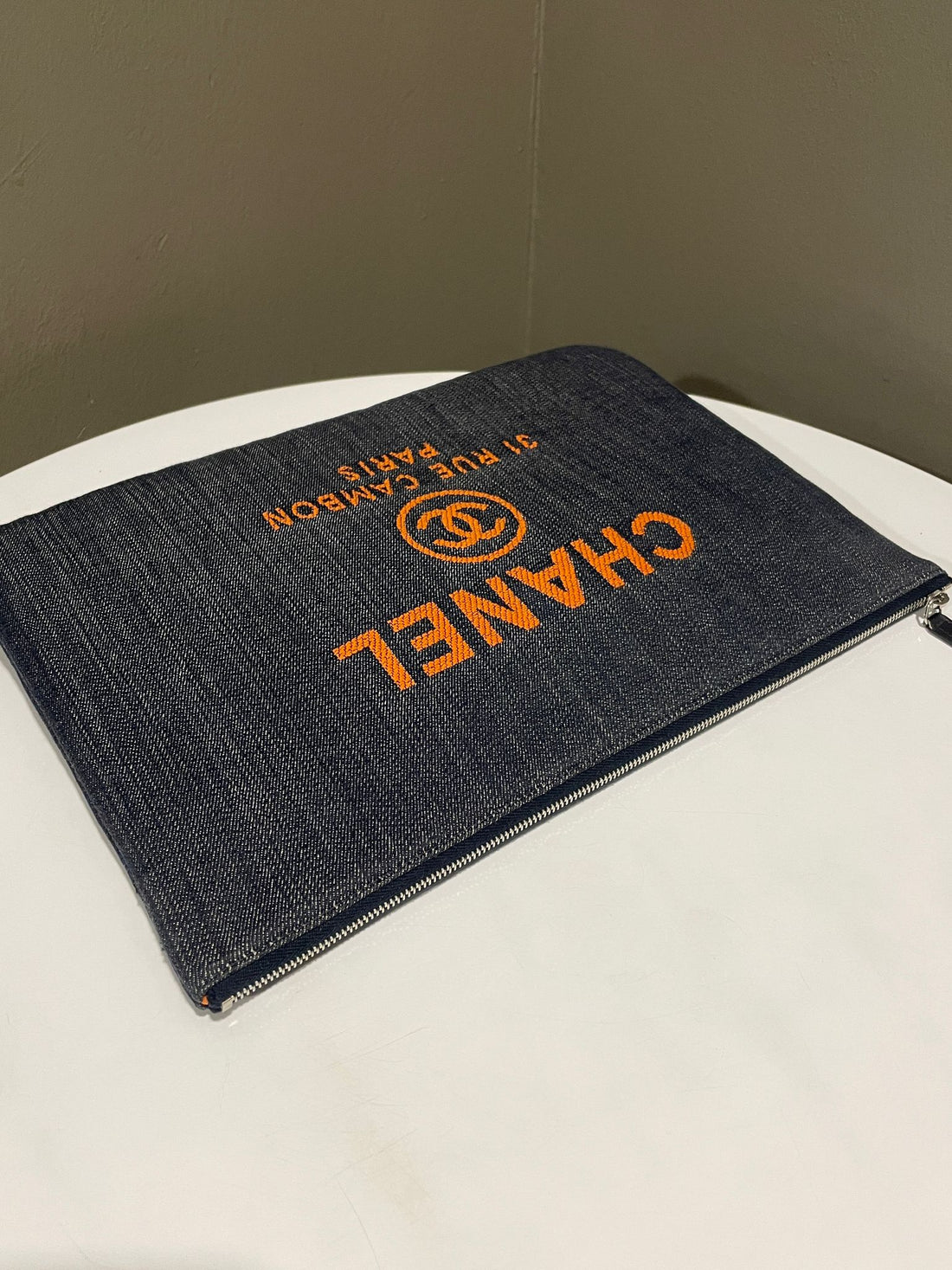 Chanel Deauville Ocase Blue Orange Denim