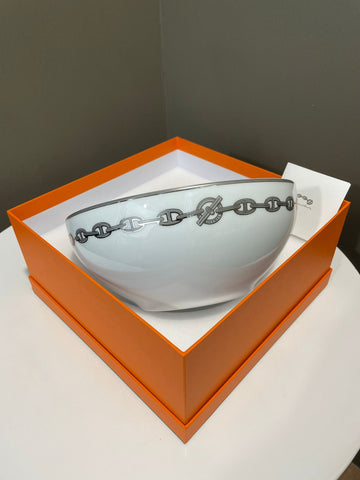 Hermes Saladier Chaine D’ancre Platine Bowl / Porcelain