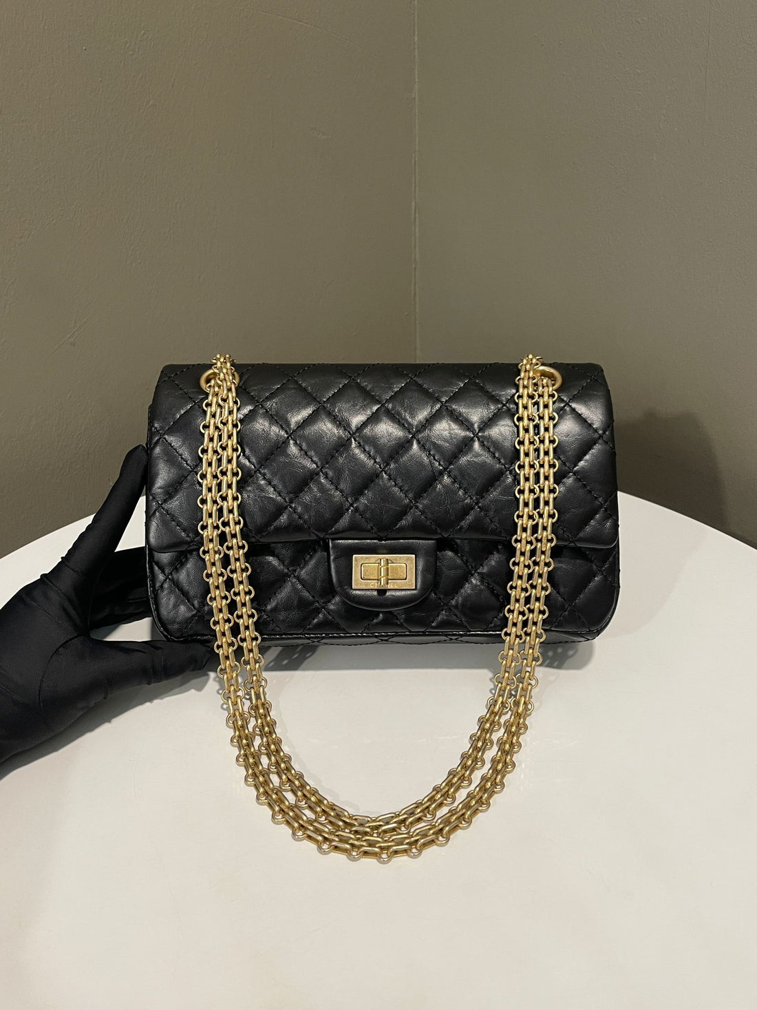 Chanel 2.55 225 Reissue Double Flap Black Calfskin