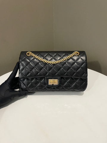 Chanel 2.55 225 Reissue Double Flap Black Calfskin