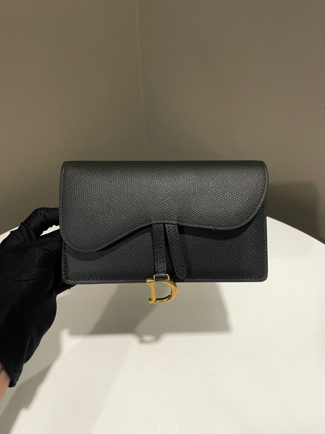 Dior Saddle Belt Pouch  Black Calfskin