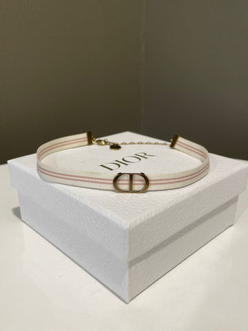 Dior CD Choker Ivory / Pink Ribbon