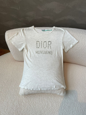 Dior Montaigne T-Shirt Ivory / Champagne