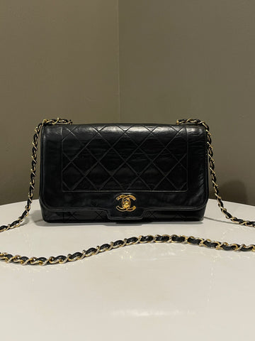 Chanel   Frame Diana Bag Black Lambskin