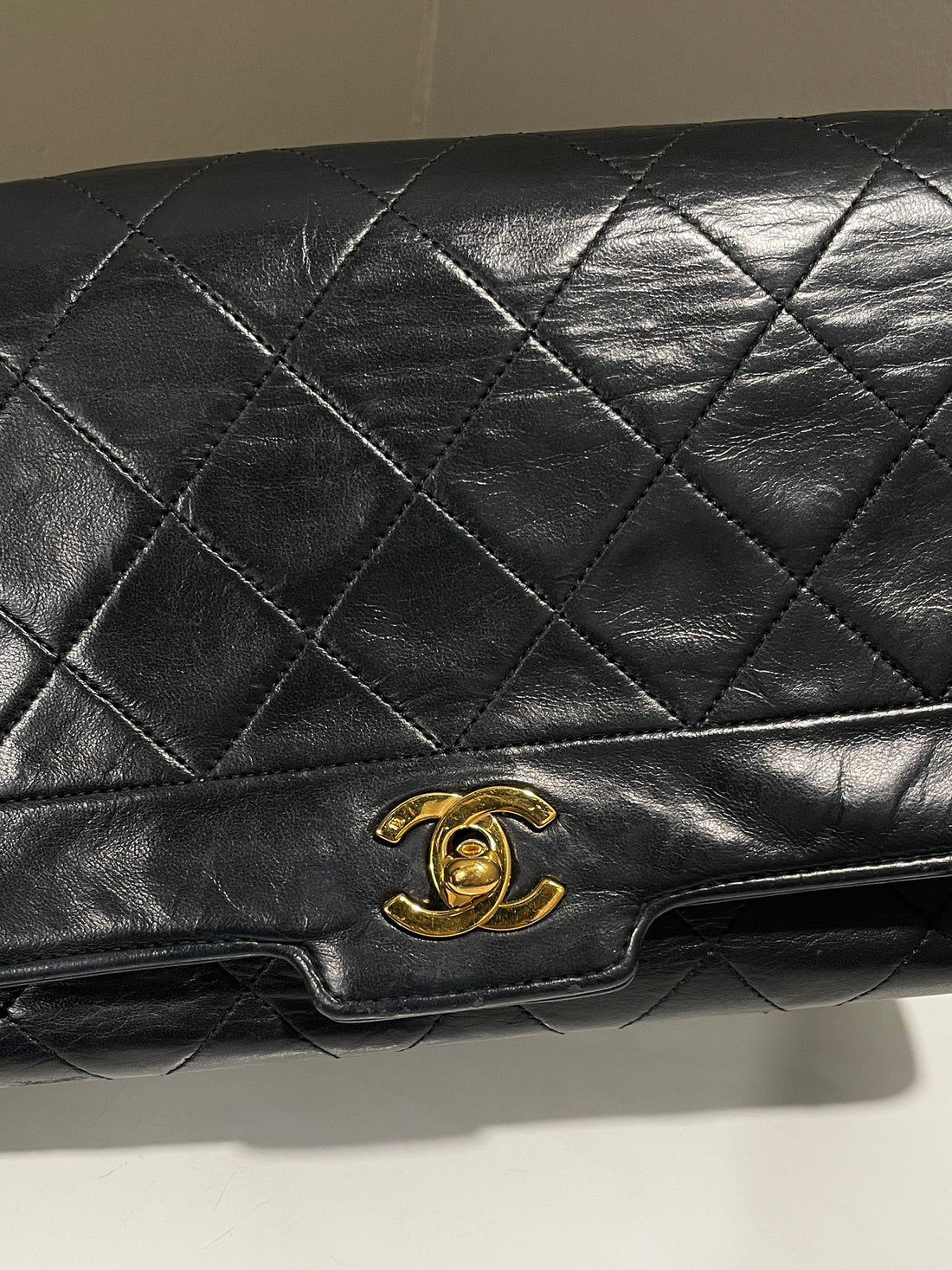 Chanel   Frame Diana Bag Black Lambskin