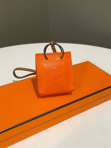 Hermes Paper Bag Charm Orange