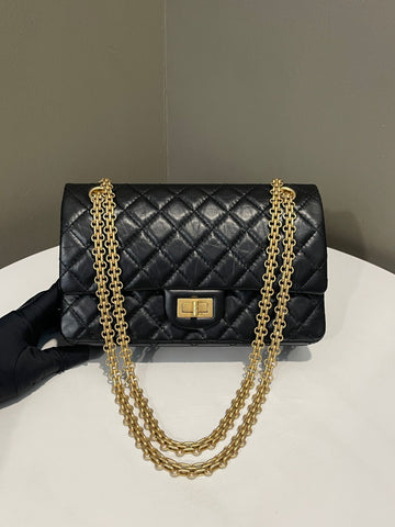 Chanel 2.55 225 Reissue Double Flap Black Calfskin