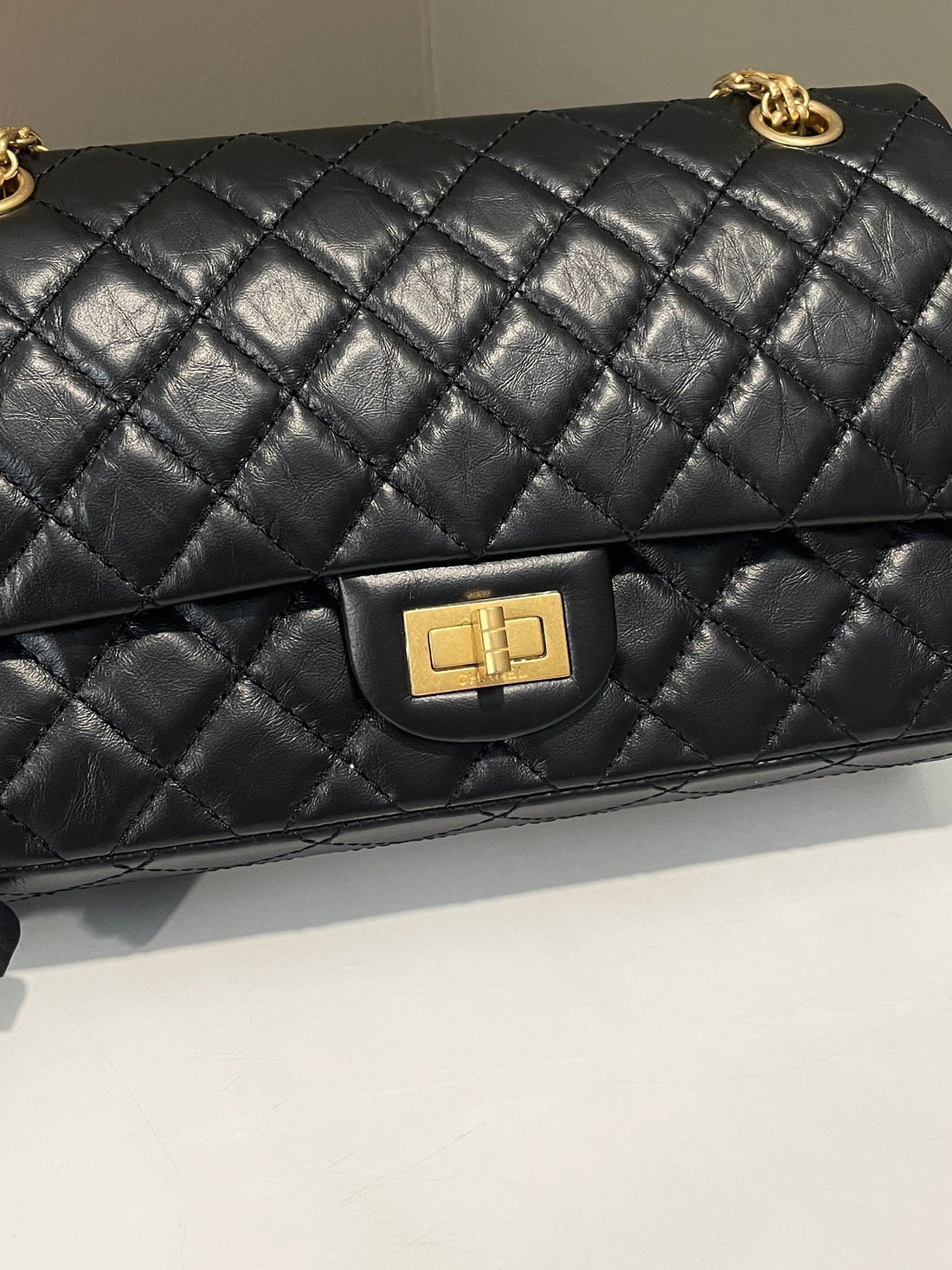 Chanel 2.55 225 Reissue Double Flap Black Calfskin