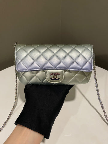Chanel Glasses Case With Chain Metallic Gradient Calfskin