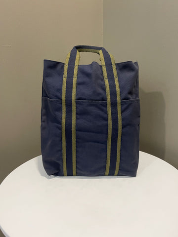 Hermes Fourre T  Cabas Tote Bag Dark Navy Toile