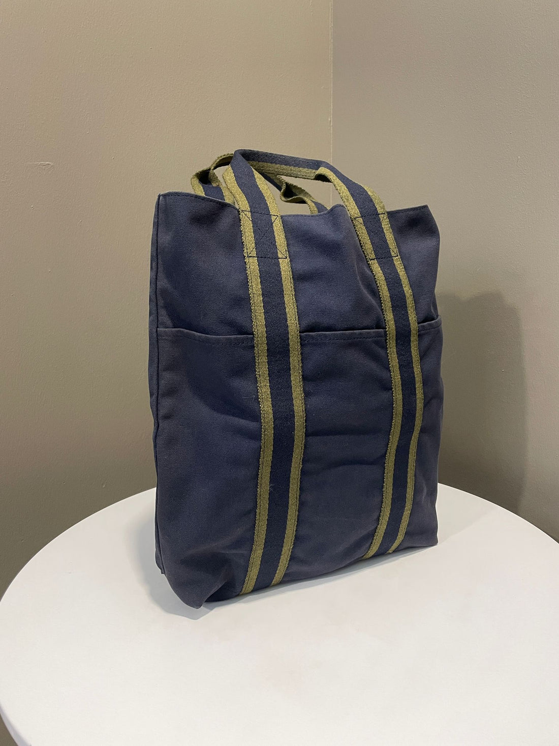 Hermes Fourre T  Cabas Tote Bag Dark Navy Toile