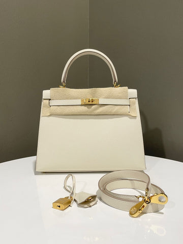 Hermes Kelly Sellier 25  Craie Epsom
