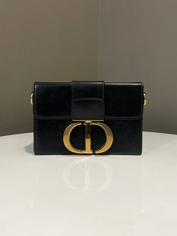 Dior Montaigne 30 Box Bag Black Calfskin