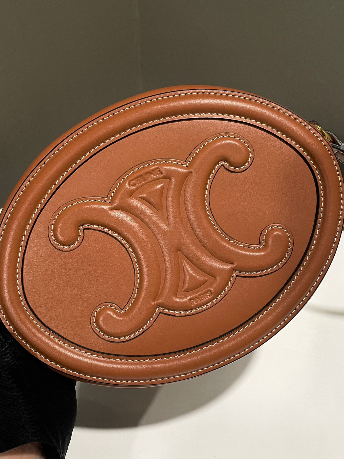 Celine Oval Triomphe Bag Tan Calfskin