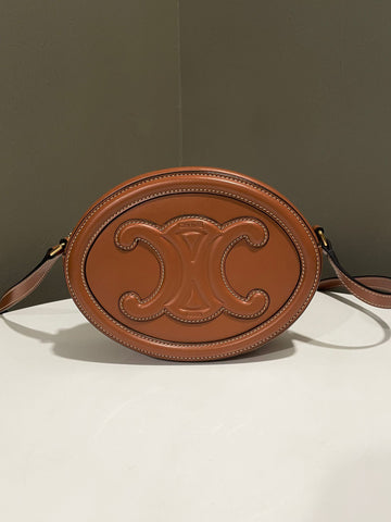 Celine Oval Triomphe Bag Tan Calfskin