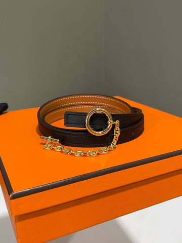 Hermes Carro l Belt Buckle Black/ Gold GHW Size 65