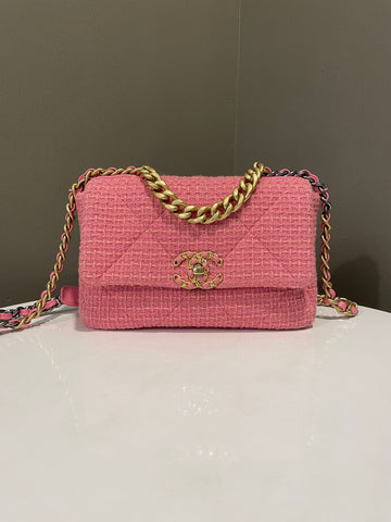 Chanel 19 Flap Bag Candy Pink Tweed