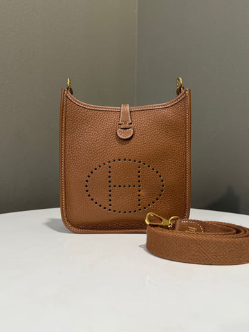 Hermes Mini Evelyn Gold Clemence