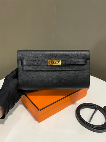 Hermes Kelly To Go Black Epsom