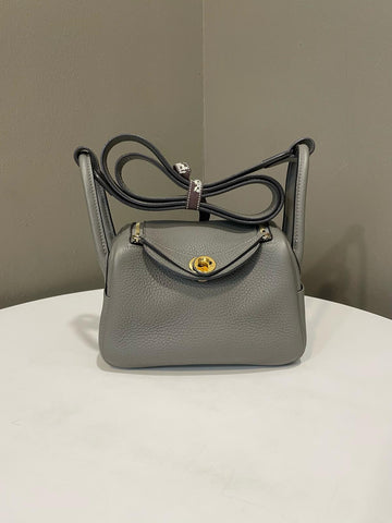 Hermes Mini Lindy Gris Meyer Clemence