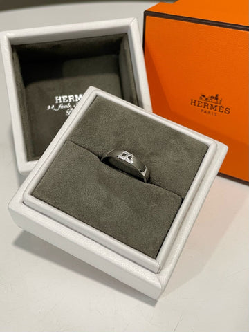 Hermes Ever Herakles Wedding Band 18K White Gold