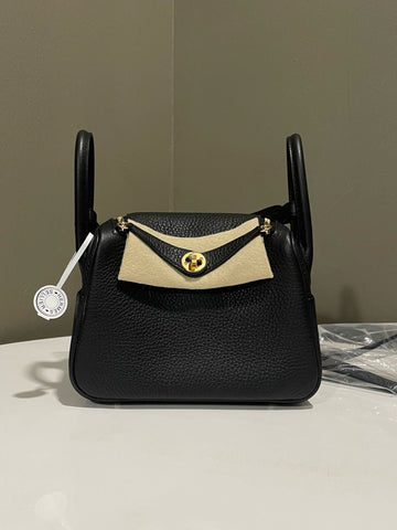 Hermes Mini Lindy II Black Clemence