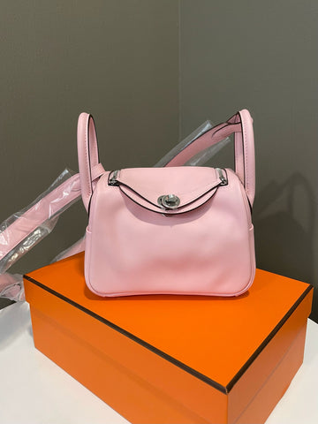 Hermes Mini Lindy Sakura Pink Swift