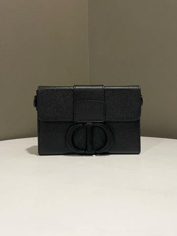 Dior Montaigne 30 Box Bag Black Grainy Ultramatte