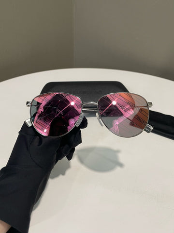 Balenciaga Logo Lens Sunglasses Iridescent