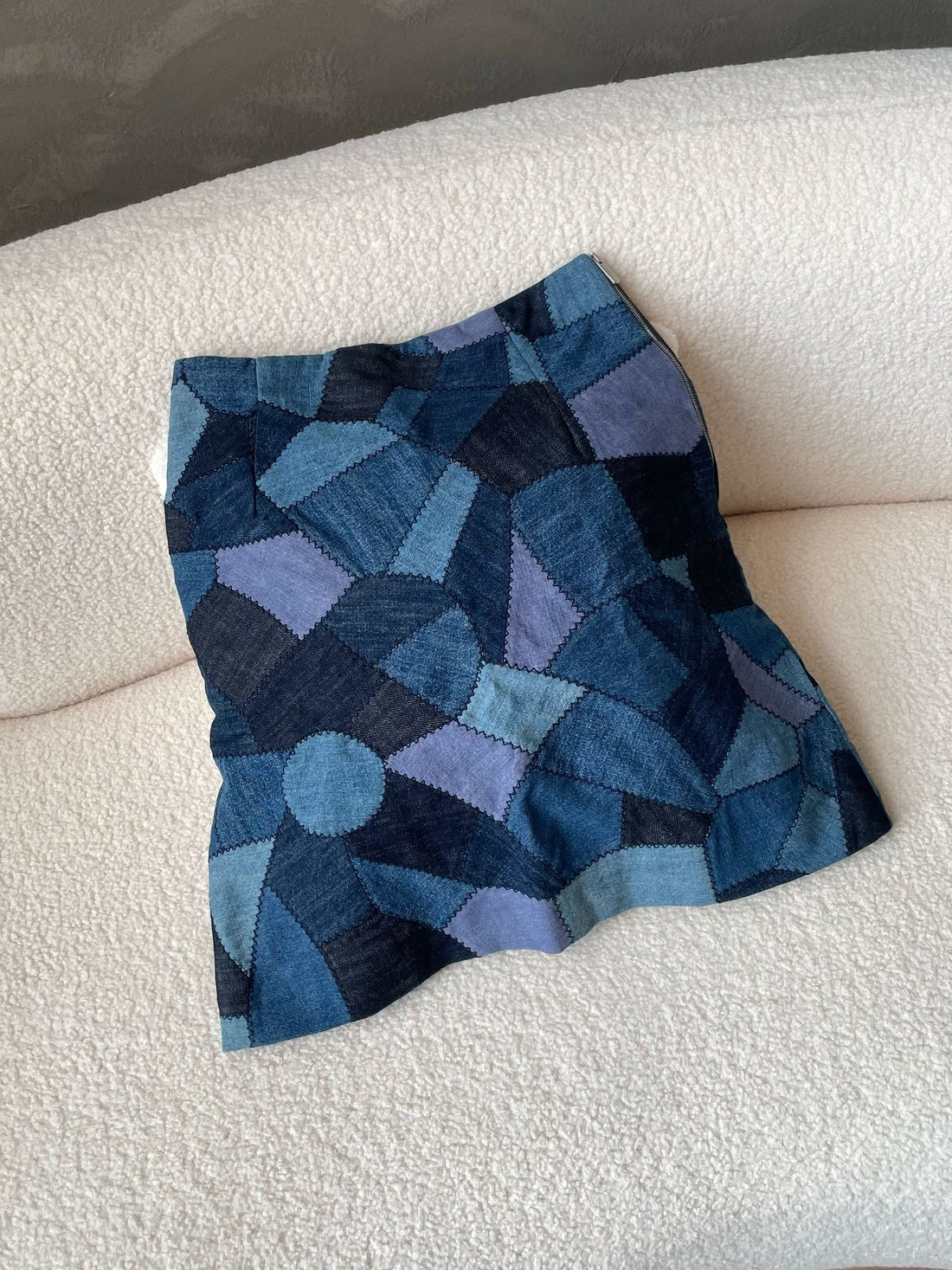 Dior Patchwork Skirt Blue Denim