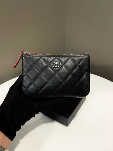 Chanel Quilted Mini OCase Black Lambskin