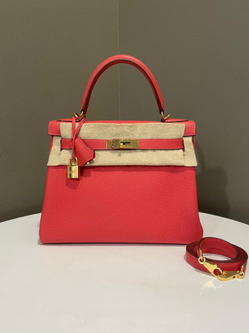 Hermes Kelly 28 Rouge Pivoine Togo