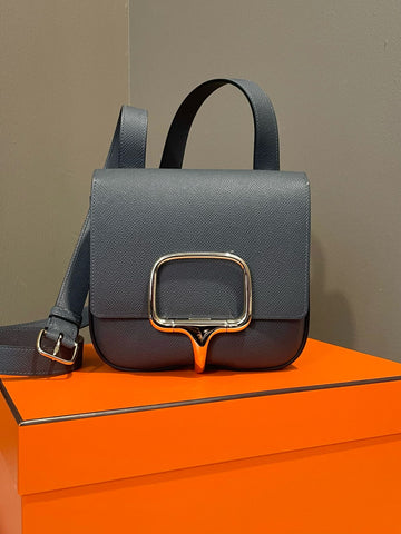 Hermes Della Mini II Gris Misty Epsom