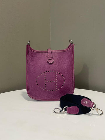 Hermes Mini Evelyn Anemone/ Bleu Marine