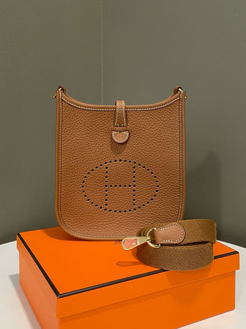 Hermes Mini Evelyn Gold Clemence