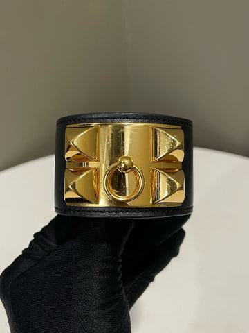 Hermes CDC Bracelet Black GHW