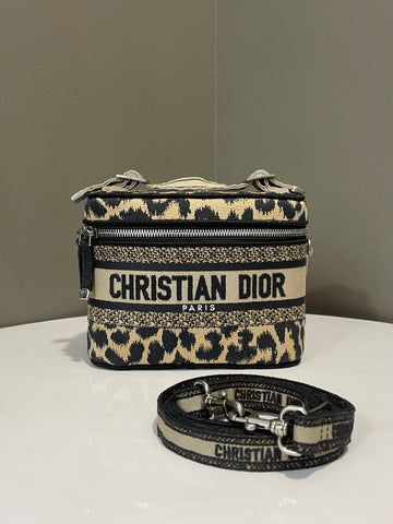 Dior Emboidery Travel Vanity Case Beige/ Black
