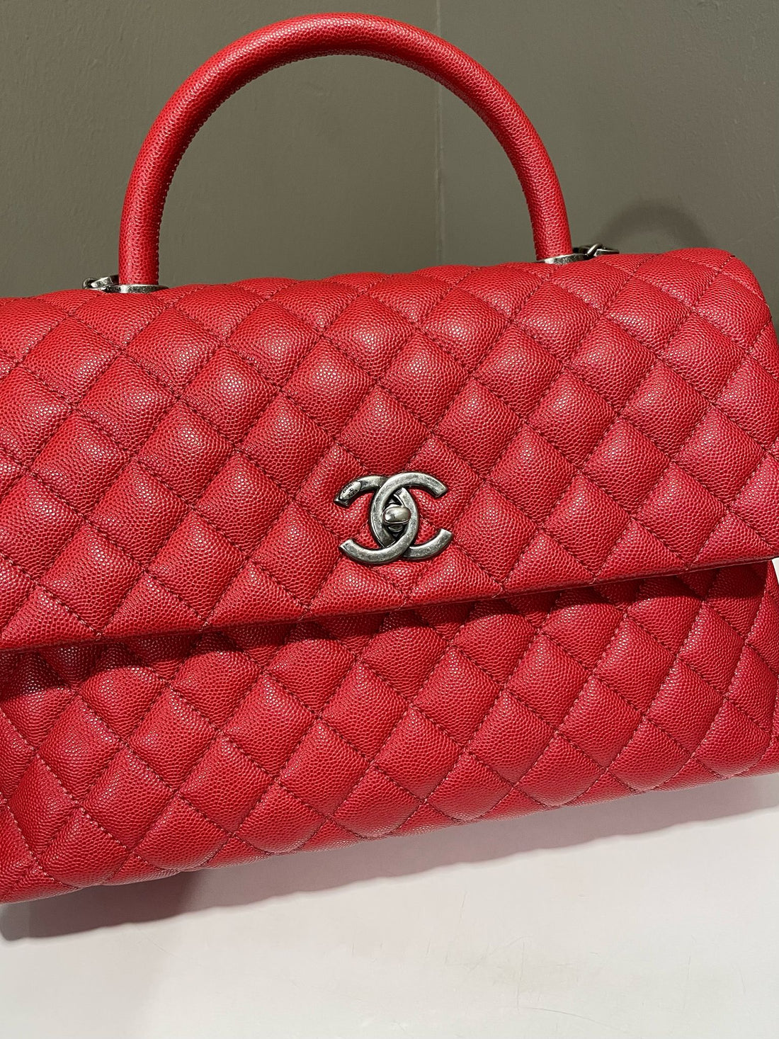 Chanel Quilted Coco Handle Red Caviar
