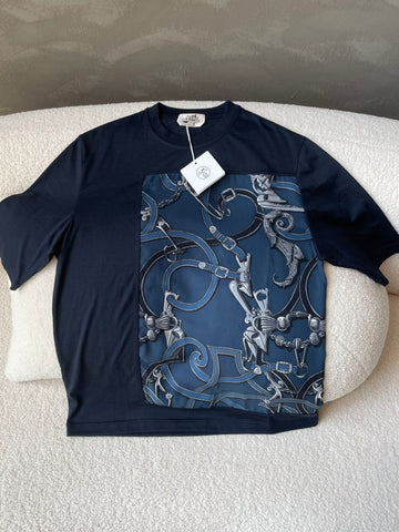 Hermes Insert Instruction Marine T Shirt Navy / Blue