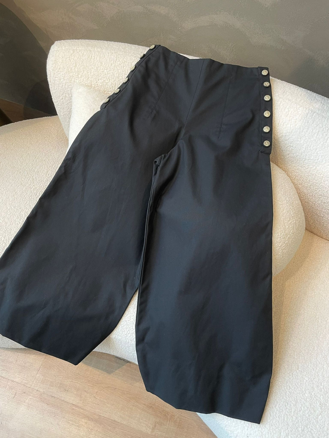Chanel Side Button Long Tro r Black