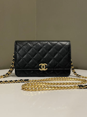 Chanel Melody Wallet On Chain Black Caviar