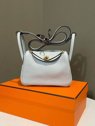 Hermes Mini Lindy Bleu Pale Clemence