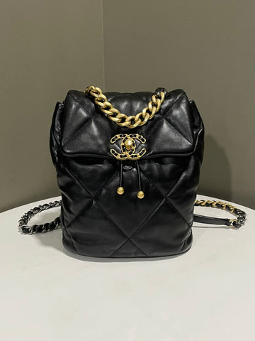 Chanel 19 Backpack Black Lambskin
