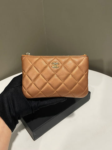 Chanel Classic Quilted Mini OCase  Bronze Lambskin