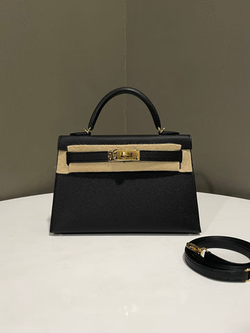 Hermes Kelly 20 Mini Black Epsom