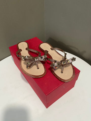 Valentino Rockstud Bow Jelly Slipper Glitter Pink Size 36