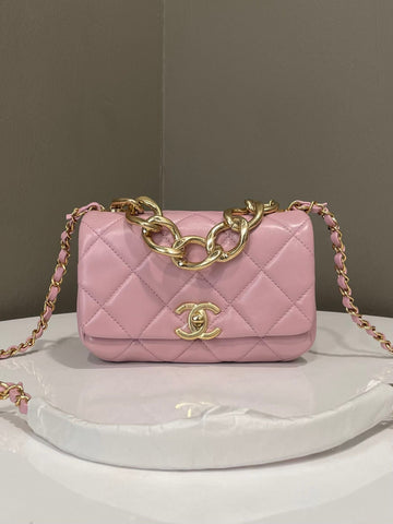 Chanel 22A Chain Mini Flap Sakura Pink